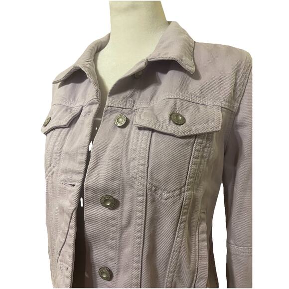 Free People Rumors Denim Jean Jacket Lilac Lavender 100% Cotton XS - Picture 3 of 7